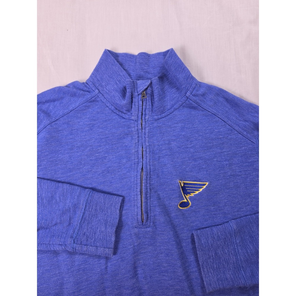 St. Louis Blues Sweater Mens Medium Blue NHL Hockey 1/4 Zip Pullover Levelwear